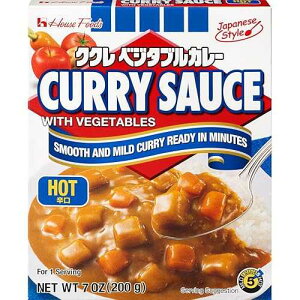 �n�E�X�H�i ��ؓ���J���[�\�[�X�A�z�b�g�A7�I���X��(10�p�b�N) House Foods Curry Sauce with Vegetables, Hot, 7 Ounce Boxes (Pack of 10)