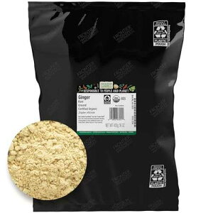 Frontier Co-op Organic Ginger Root Powder, Ground - Fairtrade Certified, Kosher, Bulk Bag - Warm Spicy-Sweet Flavor for Curry, Tea, Chutney, Stir-Fry, Condiments, Restaurant Supply / 16 Ounce (Pack of 1)