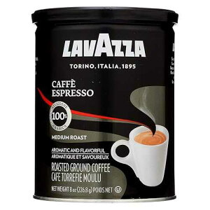 Lavazza Caffe �G�X�v���b�\ �O���E���h �R�[�q�[�A�~�f�B�A�� ���[�X�g 8 �I���X�� �t�� �P�[�X 12 �� Lavazza Caffe Espresso Ground Coffee, Medium Roast 8 oz Cans Full Case of 12