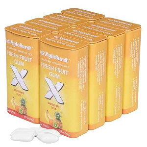 XyloBurst Gum / Xylitol Chewing Gum / Sugar Free, Gluten Free, Keto Friendly / Aspartame Free Gum For Oral Health / Fruit / 24 Pieces (Pack of 8)