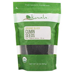 Kevala Organic Black Cumin Seeds (Nigella Sativa) Raw Seeds for Vegan Diet, Gluten-Free Spice for Baking and Cooking, Topping for Fresh Salads and Snacks, non-GMO Project Verified, 32 oz, 2 lb