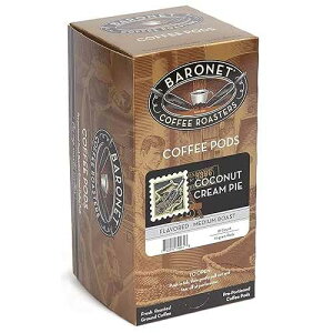 Baronet Coffee Pods [Coconut Creme-54 Pods] Flavored Single Cup Use, Like Senseo [3 Boxes of 18 Single Serve 10 Gram] Regular Strength, Medium Roast [Coconut Creme]