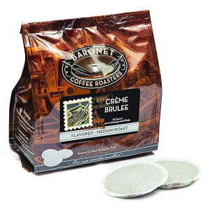 Baronet Coffee Pods [Cr me Brulee Flavored-54 Pods] Single Cup Use Like Senseo - 3 Bags of 18 Single Serve 8 Gram, Regular Strength, Medium Roast [Cr me Brulee]