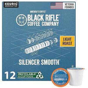 Black Rifle Coffee Company Silencer Smooth, 12 Count, Light Roast K Cups - Single Serve K Cups Coffee Pods - Kcup Pods Compatible with Keurig 1.0 & 2.0 - Made from Arabica Beans