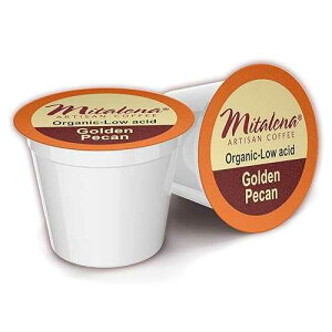 Mitalena Artisan Coffee: Golden Pecan Low Acid Coffee Pods - Medium Roast, Organic, Vanilla Pecan Flavored - 72 Brew Cups Mitalena Gourmet Coffee Mitalena Artisan Coffee: Golden Pecan Low Acid Coffee Pods - Medium Roa