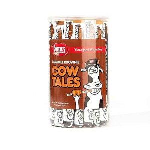 Goetze's Candy Caramel Brownie Cow Tales - 2.25 Pound Canister (36 Ounces) - Fresh from the Factory