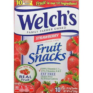 �E�F���` �X�g���x���[�� �t���[�c�X�i�b�N 10��(2�p�b�N) Welch's Strawberry Flavor Fruit Snacks, 10 Pouches (2 packs)