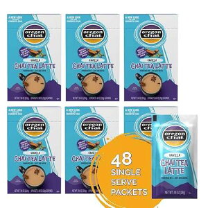Oregon Chai Original Chai Tea Latte Powdered Mix, Vanilla, 8 Count Envelopes per Box, 1.1 oz each (31g) (Pack of 6)