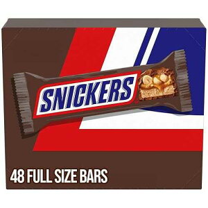 SNICKERS Full Size Bulk Milk Chocolate Candy Bars, 1.86 oz Bar, 48 ct Box