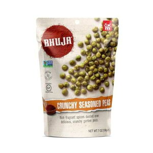Bhuja Majans Crunchy Seasoned Peas, 7 oz / Spiced Roasted Garden Peas / Non-GMO, Gluten Free, Vegan Friendly / 6g Protein per Serving / No Added MSG, No Artificial Colors, Flavors or Preservatives / Made in Austral