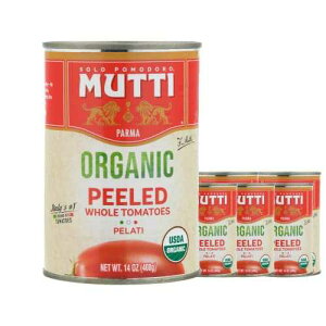 Mutti Organic Whole Peeled Tomatoes (Pelati), 14 oz. / 6 Pack / Italy's #1 Brand of Tomatoes / Fresh Taste for Cooking / Canned Tomatoes / Vegan Friendly & Gluten Free / No Additives or Preservatives Mutti Organi