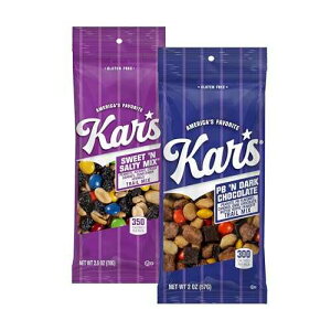 Kar's Nuts Variety Pack Trail Mix Snacks - Sweet 'N Salty Mix, Peanut Butter 'N Dark Chocolate, 2oz - Grab & Go Bags, Individual Snack Packs (Pack of 24), Gluten-Free Trail Mix Snack Kar's Kar s Nuts Variety