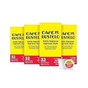 Cafe Bustelo Espresso Style Dark Roast, Single Serve Coffee Pods, 32 Count (Pack of 4) Cafe Bustelo Caf Bustelo Espresso Style Dark Roast, Single Serve Coffee Pods, 32 Count (Pack of 4)