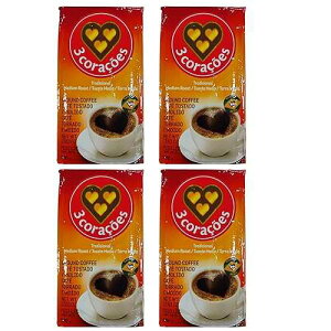 3 Coracoes Extra Forte Brazilian Ground Coffee Vacuum Packed 500 grams (Pack of 10)