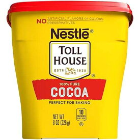 ネスレ トールハウス ココア 8オンス プラスチックキャニスター Nestle Toll House 100% Pure Cocoa Perfect for Baking, No Preservatives, Artificial Flavors or Colors, Baking Cocoa (8oz)