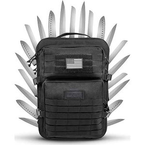 Chef Sac Chef Knife Bag Tactical Sling Bag / Knife Carrying Case with 30+ Pockets for Knives and Culinary Tools / Knife Organizer Bag for Chefs & Culinary Work / Knives & Tools Not Included