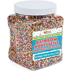 Rainbow Nonpareil Sprinkles - 1.8 Pounds - Christmas Non-Pareil Topping for Ice Cream - Holiday Bulk Rainbow Sprinkles For Cookies, Cupcakes, Cake Decorating A Great Surprise Rainbow Nonpareil Sprinkles - 1.8 Pounds - Ch