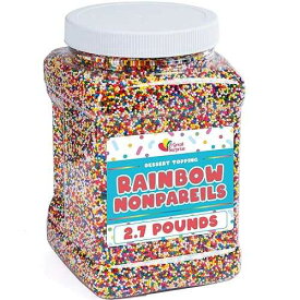 A Great Surprise Rainbow Nonpareils Sprinkles - 2.7 Pounds - Big Bulk - Bulk Ice Cream Sprinkles - Rainbow Toppings for Cake Decorating, Cookies, Cupcakes