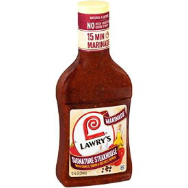 ロウリーズ シグネチャー ステーキハウス、ガーリック、オニオン、赤ピーマンのマリネ添え、12 液量オンス Lawry's Signature Steakhouse with Garlic, Onion & Red Bell Pepper Marinade, 12 fl oz (Pack of 6)