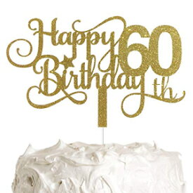ALPHA K GG 60歳の誕生日ケーキトッパー、ハッピー60歳の誕生日ケーキトッパー、60歳の誕生日パーティーの装飾 ALPHA K GG 60th Birthday Cake Topper, Happy 60th Birthday Cake Topper, 60th Birthday Party Decorations