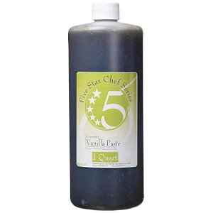 Five Star Chef Gourmet Vanilla Paste, 32 Fluid Ounce - Rich & Aromatic Bean Paste for Baking, Desserts, and Beverages - Intense Flavor with Real Specks - Perfect for Cakes, Cookies, Ice Cream & More Five STAR SU