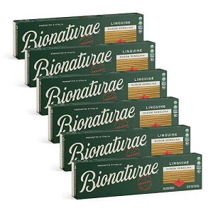 Bionaturae Linguine Pasta Noodles - Durum Semolina Pasta, Kosher, High Protein, Non-GMO, USDA Certified, Durum Semolina Linguine, Linguine Pasta Organic, Crafted in Italy - 16 Oz, 6 Pack