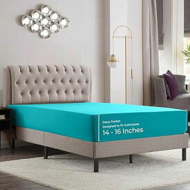 Empyrean Bedding Empyrean Full Fitted Sheet - Deep Pocket, Fits 14-16 Inch Mattress, Ultra Soft Microfiber, Wrinkle-Resistant, Shrinkproof & Fade Resistant, Hotel-Quality Sheet for Full Size Beds, Teal