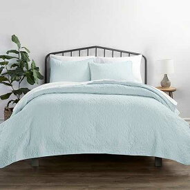 Linen Market 3 Piece Pale Blue Quilt Queen Size Bed Set - A Lightweight Bedspread & Machine Washable Quilts - Includes Quilted Coverlet and Two Pillow Shams - Perfect Bedding Quilts