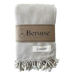 Bersuse 100% Cotton Milas XL Throw Blanket for Couch - 100% Cotton Lightweight Durable Throw Blanket, Big Blanket for Sensitive Skin, Decorative and Versatile - 60x90 Inches, Beige
