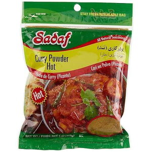 SADAF �z�b�g�J���[�p�E�_�[�A4�I���X SADAF Hot Curry Powder, 4 OZ