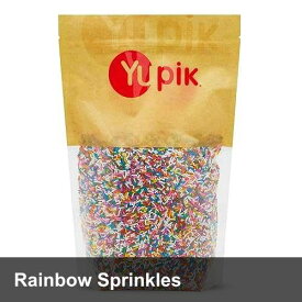 Yupik Rainbow Sprinkles, 2.2 lb (35.2 oz), Low Sugar, Cholesterol-Free, Sodium-Free, Kosher, Ideal for Baking, and Decorating Ice Cream, Cakes, Cookies, Cupcakes, and Donuts