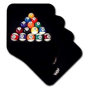 3dRose LLC �r�����[�h �{�[�� �v�[�� �R�[�X�^�[�A�\�t�g�A4 �Z�b�g 3dRose LLC Billiards Balls Pool Coaster, Soft, Set of 4