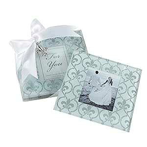 �P�C�g �A�X�y�� �t�H�g�R�[�X�^�[ �A���� �K���X 27039NA Kate Aspen 27039NA Photo Coasters, Fleur-de-Lis Glass