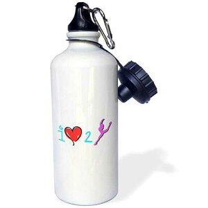 3dRose I Love to Dance Sports Water Bottle, 21 oz, White