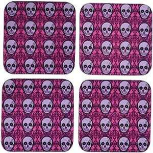 3dRose cst_28885_1 fC Iu U fbh XJ fBA f X GgX VK[ XJ vg p[v sN \tg R[X^[ 4 Zbg 3dRose cst_28885_1 Day of The Dead Skull Dia De Los Muertos Su