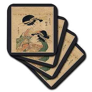 3dRose 2 ���B���e�[�W �I���G���^�� ���f�B�[�X - �\�t�g �R�[�X�^�[�A8 �Z�b�g 3dRose 2 Vintage Oriental Ladies - Soft Coasters, set of 8