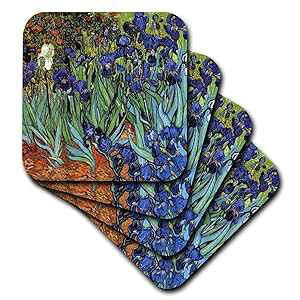 3dRose Van Gogh Irises - �Z���~�b�N �^�C�� �R�[�X�^�[�A4 �Z�b�g (CST_48248_3) 3dRose Van Gogh Irises - Ceramic Tile Coasters, Set of 4 (CST_48248_3)