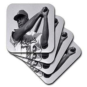 3dRose CST_80393_2 ubN hW[X̃WbL[̎ʐ^-\tg R[X^[A8 Zbg 3dRose CST_80393_2 Picture of Jackie of The Brooklyn Dodgers-Soft Coasters, Set of 8