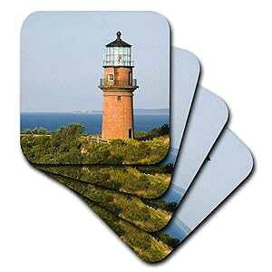 3dRose Marthas Vineyard Aquinnah/�Q�C �w�b�h ���C�g�n�E�X US22 WBI0279 Walter Bibikow �Z���~�b�N �^�C�� �R�[�X�^�[ (4 �Z�b�g) 3dRose Marthas Vineyard Aquinnah/Gay Head Lighthouse US22 WBI0279 Walter Bibikow Ceramic Tile Coas
