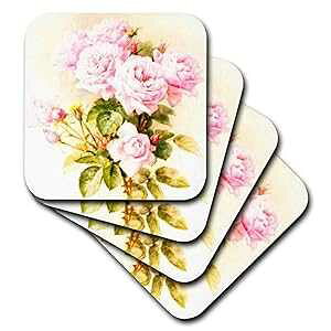 3dRose CST_151447_3 Paul De Longpre Vr[VbN Be[W sN o ĂAeB[N  t@CA[g K[[ ԕ Z~bN ^C R[X^[ (4 Zbg) 3dRose CST_151447_3 Pau