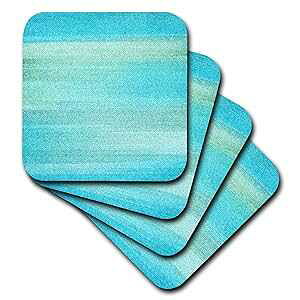 3dRose ۓIȃANA V[ r[` e[} A[g - \tg R[X^[A4 Zbg (CST_152091_1) 3dRose Abstract Aqua Sea Beach Theme Art - Soft Coasters, Set of 4 (CST_152091_1)