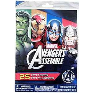 }[x AxW[Y 25 ̈ꎞIȃ^gD[W߂܂ Savvi Marvel Avengers Assemble 25 Temporary Tattoos