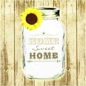 3dRose CST_128555_3 Jg[ fpȃC\W[ Ђ܂ z[ XC[g z[ Z~bN ^C R[X^[tA4 Zbg 3dRose CST_128555_3 Country Rustic Mason Jar with Sunflower Home Sweet Home Ce