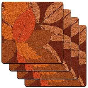 �g�t���ӍՎ��n�T���߃R���N�R�[�X�^�[�Z�b�g GRAPHICS & MORE Fall Leaves Thanksgiving Harvest Low Profile Cork Coaster Set
