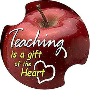 Thirstystone Teaching is a Gift of the Heart �ԗp�J�b�v�z���_�[�R�[�X�^�[�A2�p�b�N Thirstystone Teaching is a Gift of the Heart Car Cup Holder Coaster, 2-Pack