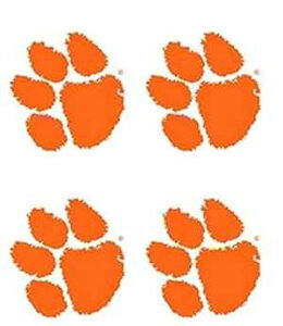 Fan A peel Clemson University Tigers Waterless Peel & Stick Temporary Spirit Tattoos 4-Piece Orange Tiger Paw Print Logo
