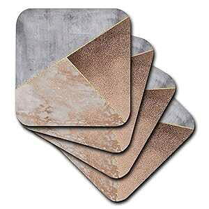 3dRose Image Of Abstract Trendy Geometrical Copper Marble Triangle Shapes Set Of 4 Ceramic Tile Coasters