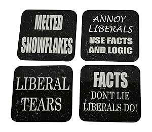 Rogue River Tactical Republican Conservative Drink Coaster Set Gift Beer Drinking Joke Funny Home Kitchen Bar Barware