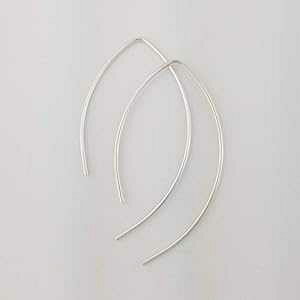 2 �C���`���̃X�^�[�����O�V���o�[ �X���b�_�[ �C�������O ����̃V���o�[ �I�[�v�� �t�[�v �C�������O Aris Designs Jewelry 2 Thick Sterling Silver Threader Earrings Thick Silver Open Hoop Earrings