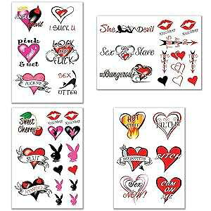 40ȏ̃ZNV[łȈꎞIȃ^gD[Ap - l̊y݁AArArAKAɁB Sovereign-Gear 40+ Sexy Naughty Temporary Tattoos for Women Ladies- Adult Fun for Lower Back Legs Arms Butt Stomach